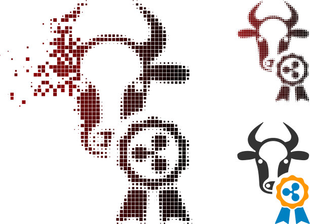 消散像素半色调牛波纹奖励图标图片下载