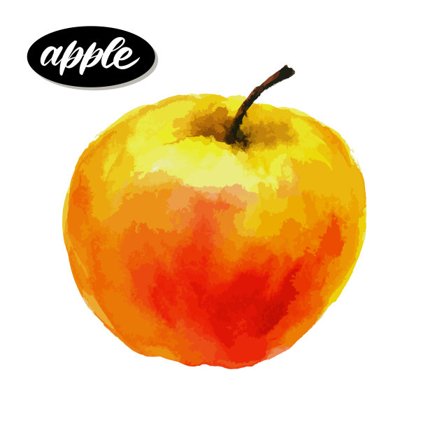 水彩苹果食品有机手绘新鲜图片下载