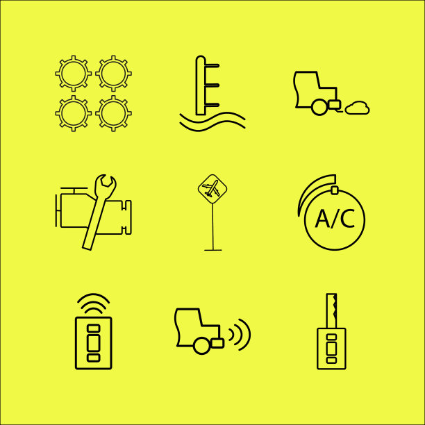 运输和运输线性图标集图片下载