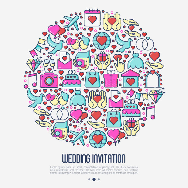 婚礼邀请概念圈图片下载