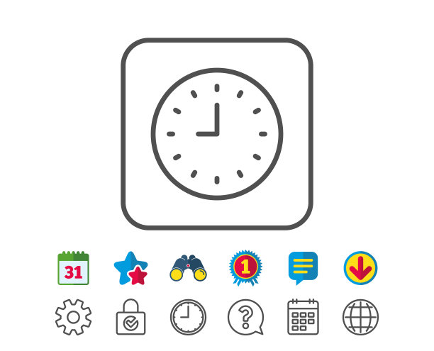 时钟线图标时间或手表标志图片下载