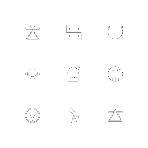 占星术轮廓图标集图片下载