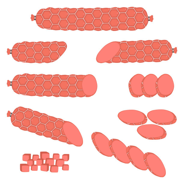 整条香肠，意大利腊肠片，猪肉火腿图片下载