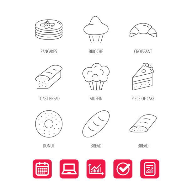 牛角蛋糕和面包偶像松饼图片下载