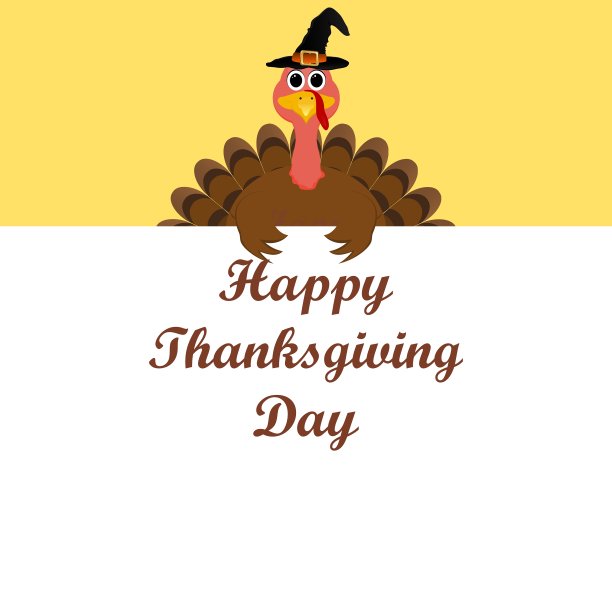 感恩节的土耳其祝贺横幅图片下载