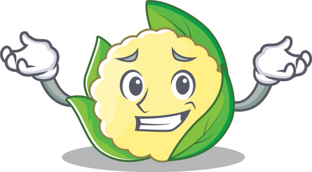 咧嘴笑菜花卡通风格的人物图片下载