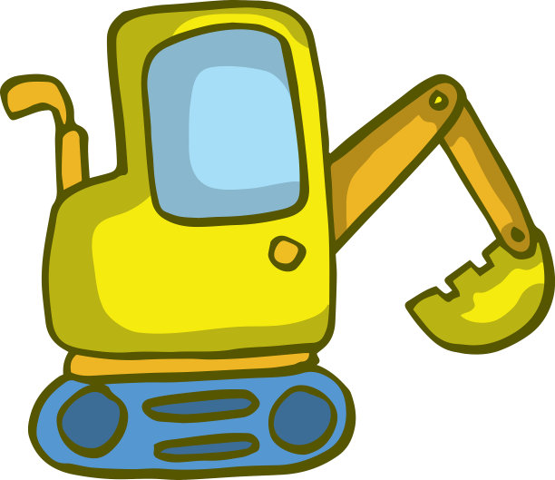小挖掘机卡通儿童设计图片下载