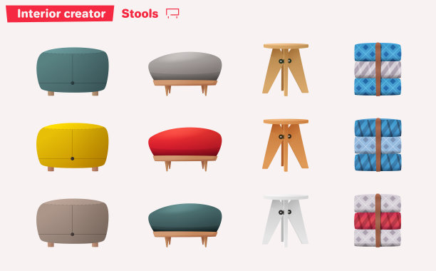 一套为家庭和办公室设计的凳子图片下载