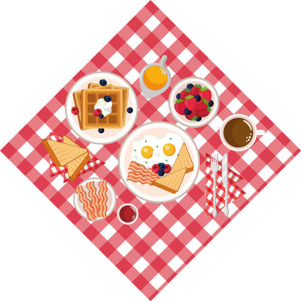 美味可口的早餐卡通图片下载