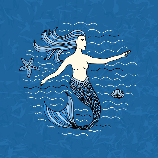 美人鱼手绘图片下载