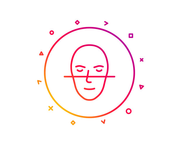 人脸识别线图标人脸生物特征标志图片下载