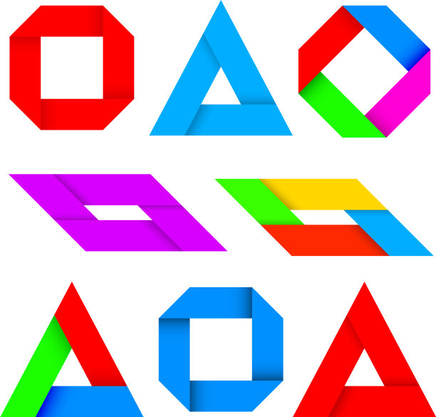 纸质Logo彩色折叠3D标志图片下载