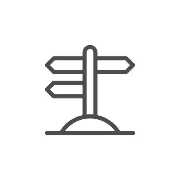 道路指示牌线条图标图片下载