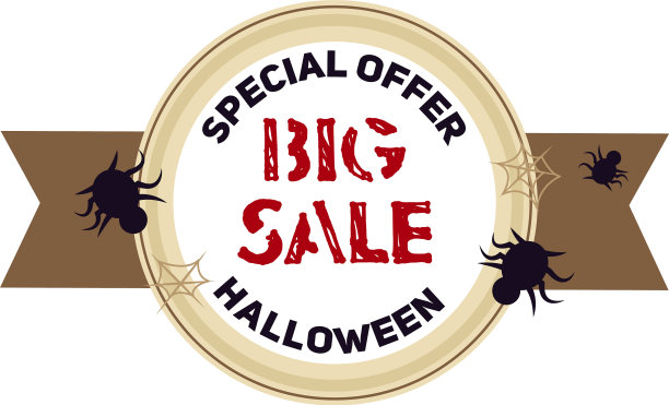 万圣节大减价标志卡通风格图片下载