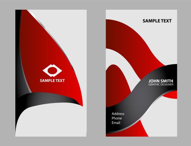 名片是黑色和红色的图片下载