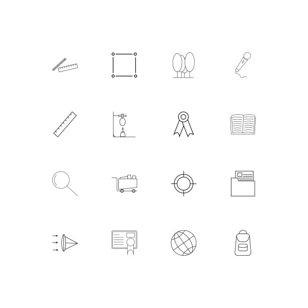 教育和科学简单的线性图标集图片下载