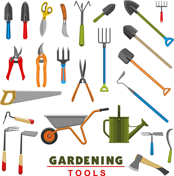 孤立的图标农场园艺工具图片下载