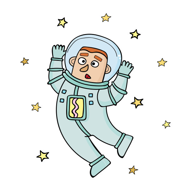 卡通宇航员在涂鸦图片下载