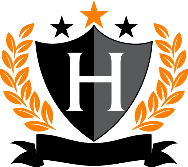 会徽星丝带盾首字母h图片下载