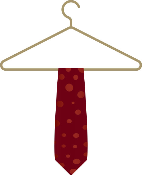 红色领带在衣架图标卡通风格图片下载