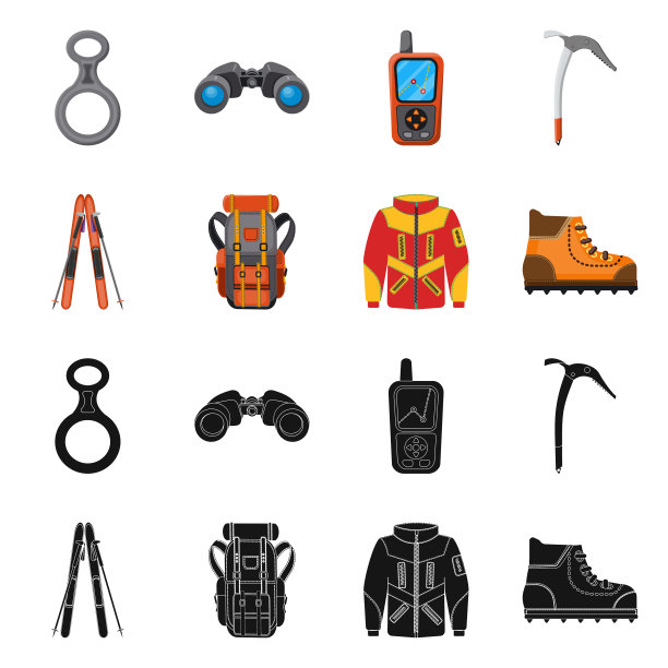 登山和高峰标志集设计图片下载