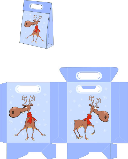 圣诞鹿手袋包图案图片下载