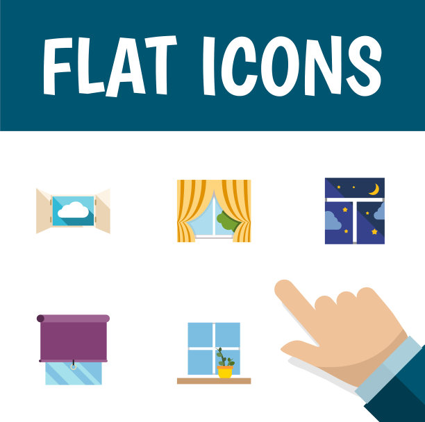 Icon平板玻璃套窗阳台夜空图片下载