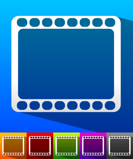 彩色背景上的胶片条纹符号图片下载