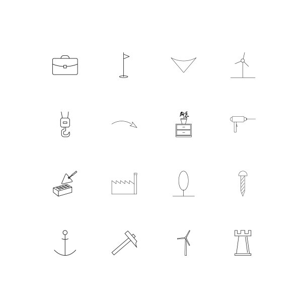 行业简单的线性图标设置概述图标图片下载