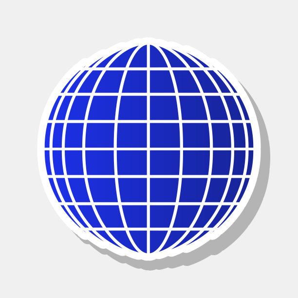 地球仪标志新年蓝色图标图片下载