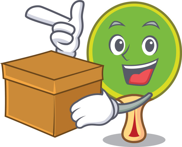 用盒子打乒乓球拍的卡通人物图片下载