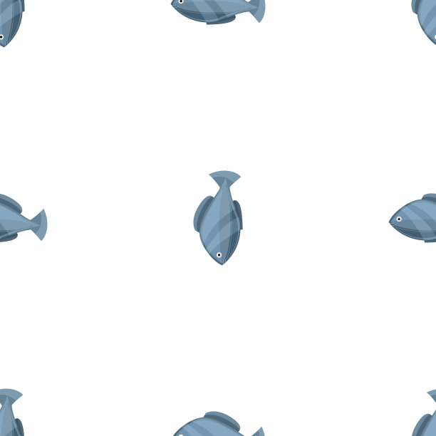 无缝复古鱼画图案图片下载