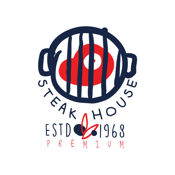 牛排馆标志模板premium estd 1968图片下载