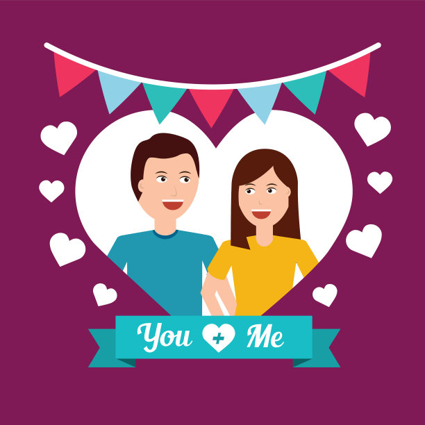 幸福的情侣心里爱着浪漫的情人图片下载