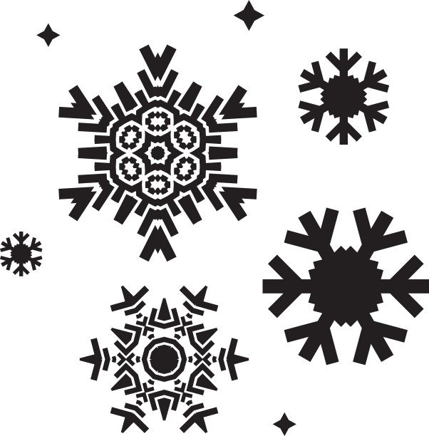 雪花黑色扁平图标集图片下载