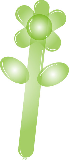 简单的绿花气球做的孤立图片下载
