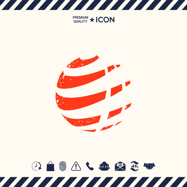 带有Grunge效果的地球Logo图片下载