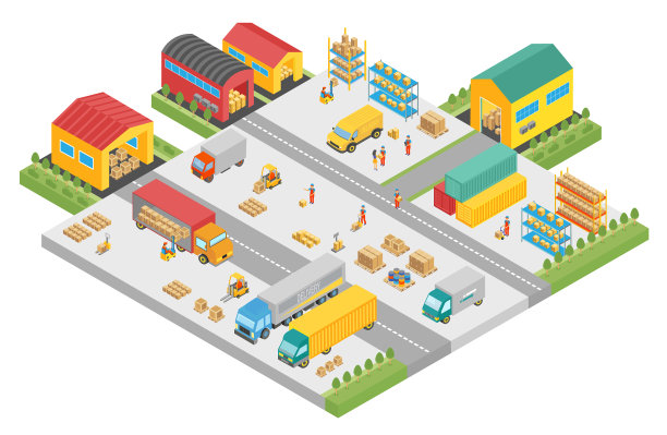 三维等距过程的大仓库公司图片下载