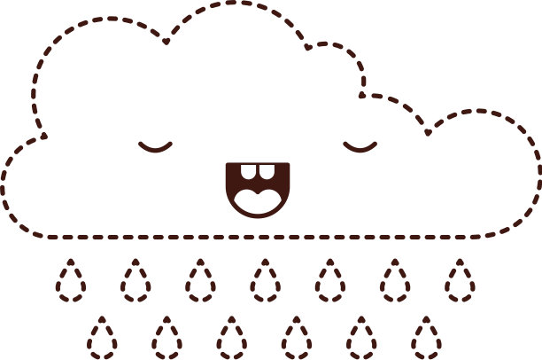 可爱的云与雨在单色点图片下载