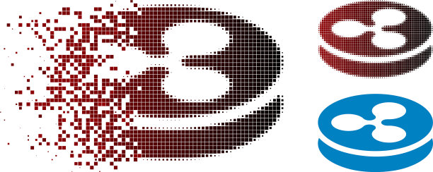 消失的像素半色调波纹币图标图片下载