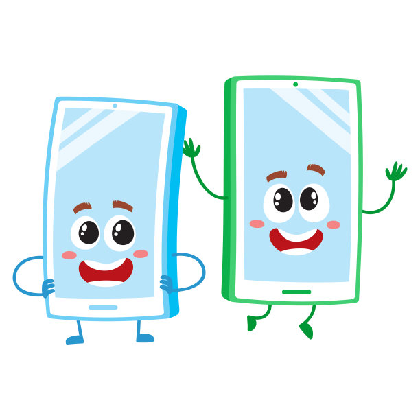 卡通手机人物一臂叉腰图片下载