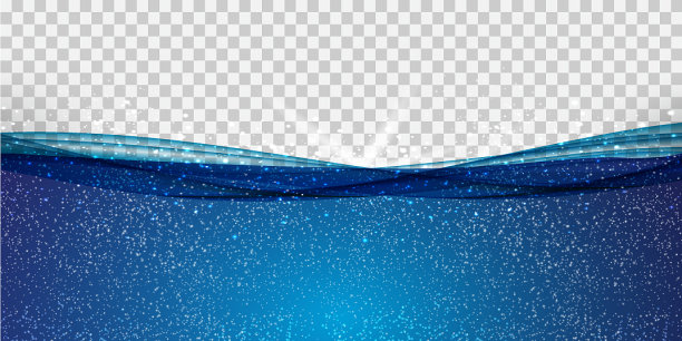 抽象的蓝色水下海浪透明图片下载