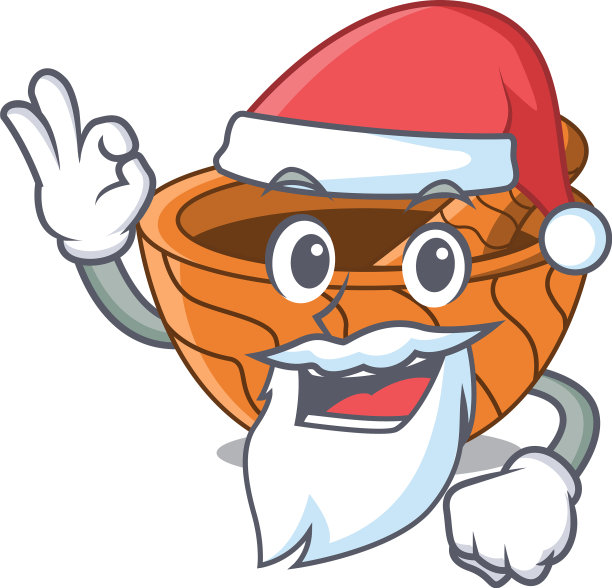 圣诞老人木制厨房砂浆孤立吉祥物图片下载