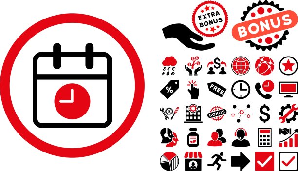 日期和时间扁平图标（含赠品）图片下载