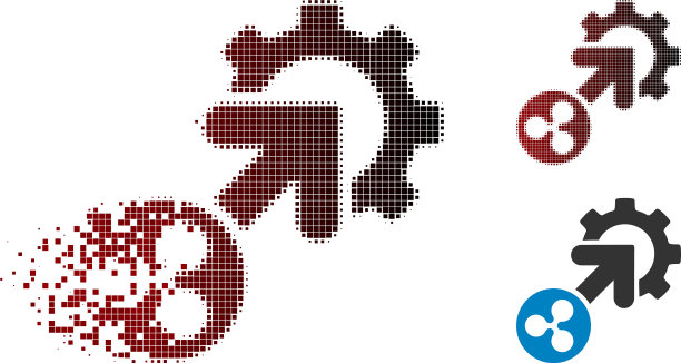 破碎的像素半色调纹波集成图片下载