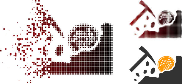 分散的点状半色调采矿iota岩石图标图片下载