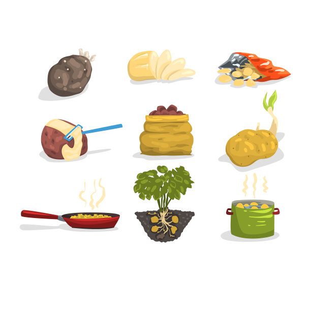 有几盘土豆，生土豆和熟土豆都有图片下载