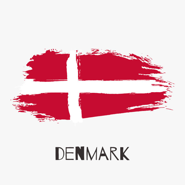 丹麦水彩国旗图标图片下载