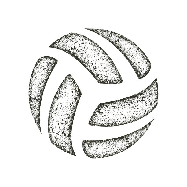 排球垃圾圆点剪影图片下载