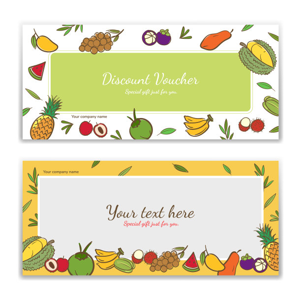 热带水果主题礼券券图片下载